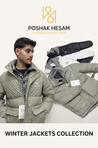 کاپشن اسپورت مردانه وارداتی داخل پر روی ضد آب سیلیکونی طرح پیراهن دکمه ای