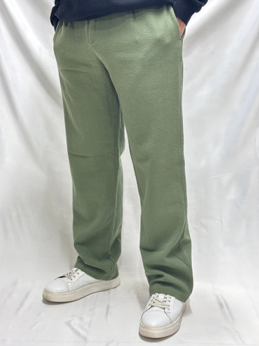 شلوار نیم بگ کنفی کمرکش پارچه با کیفیت سبز