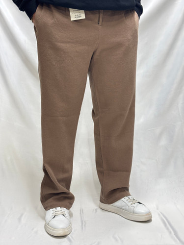 شلوار نیم بگ کنفی کمرکش پارچه با کیفیت قهوه ای