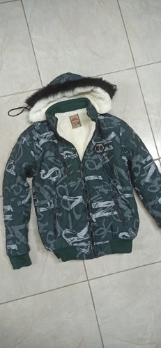 کاپشن پارچه سیلیکونی مدل پفی ضد آب آستر تِدی پارچه خارجی کلاهدار