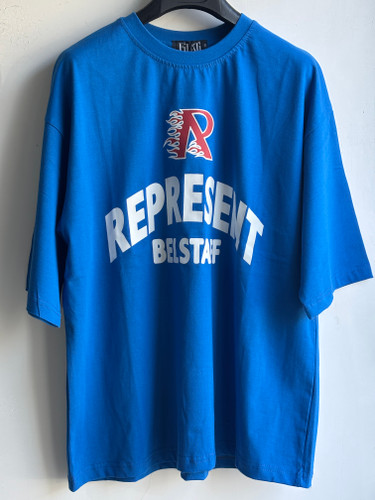 تی شرت مدل با کسی مردانه چاپدار پنبه یقه گرد کیفیت بالا آبی