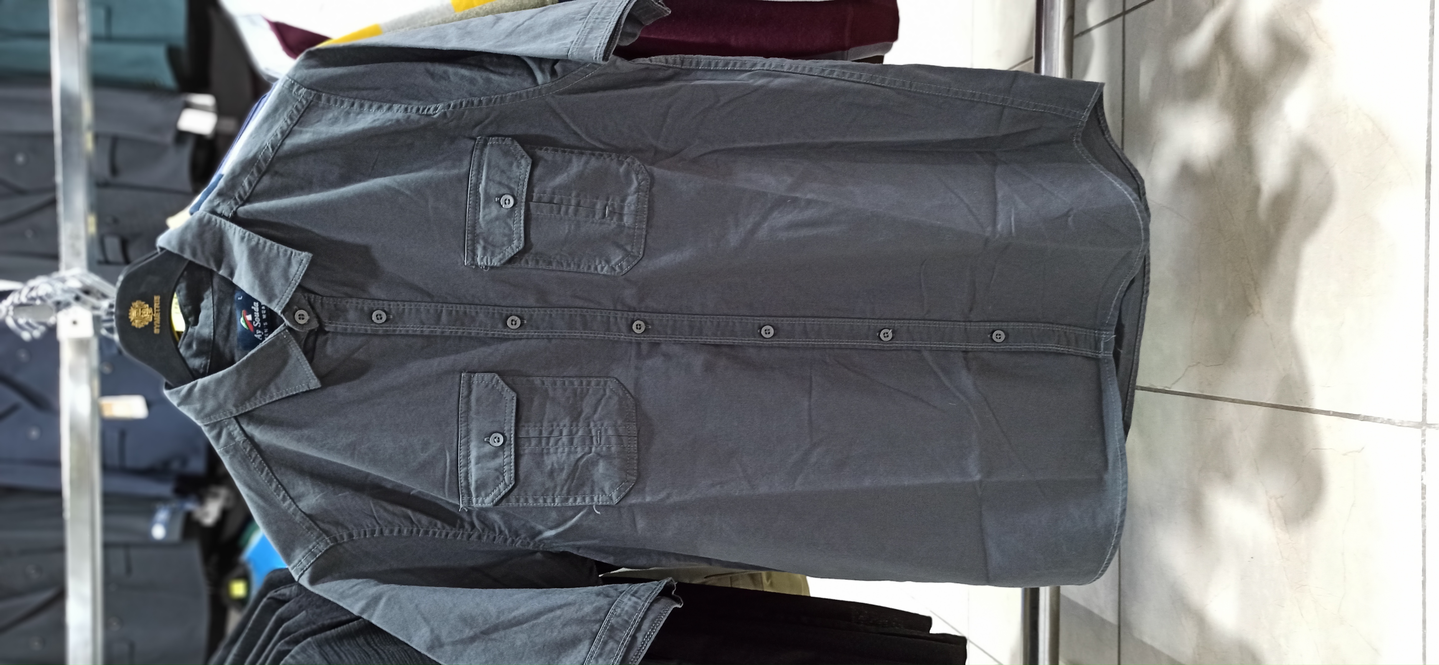 پیراهن آستین کوتاه کتان مردانه دوجیب